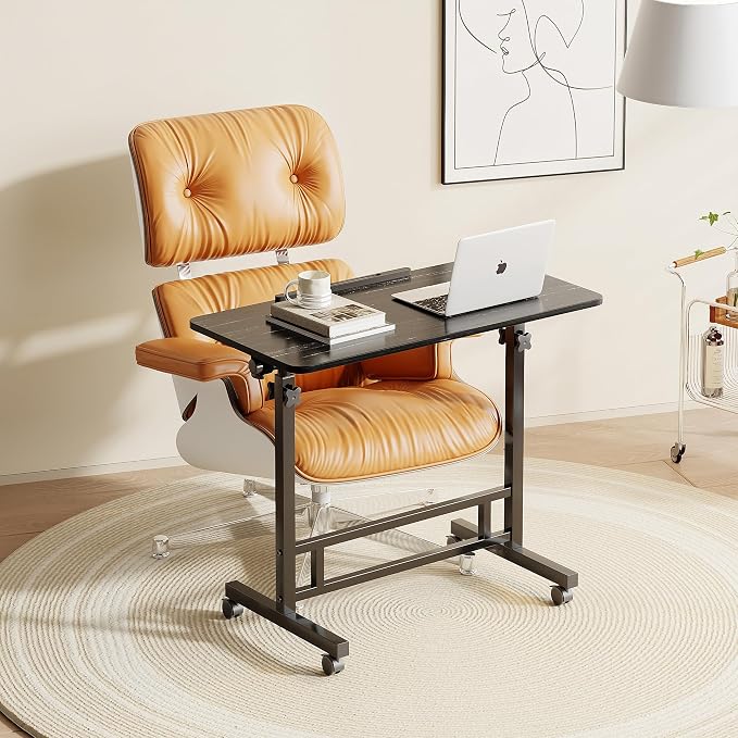 TigerDad Sturdy TV Tray Table with Wheels Rolling Tray for Eating on Couch - Image 6