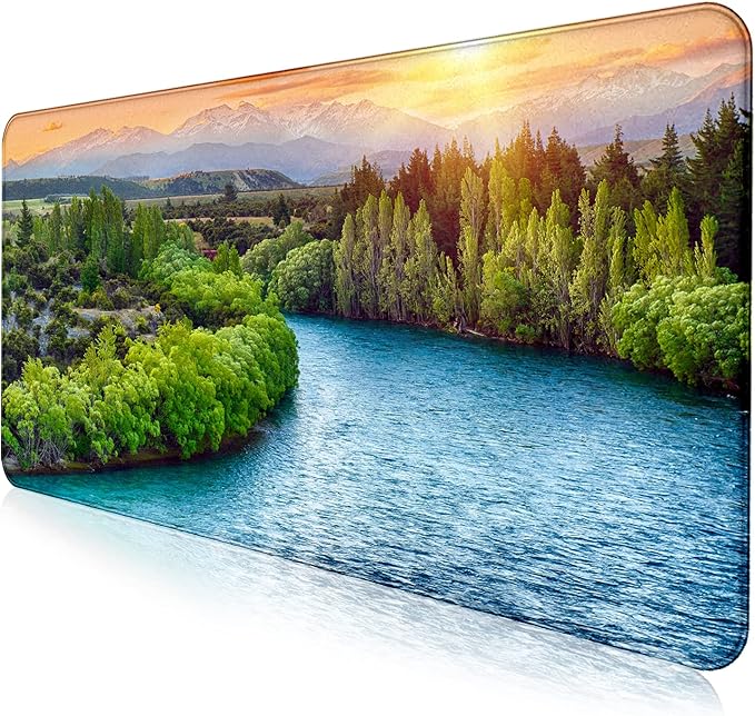 Extended Sunset Forest Gaming Mouse Pad, Keyboard Computer Office Mouse Pad | Large Extended Mouse Pad; Full Desk Coverage; Waterproof Coating; Stable Anti-Slide Base For Gaming, Office, Study Daily Use by LQFIWSS