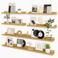 Picture Ledge Shelf, Floating Shelves for Wall Decor, Oak, Set of 6, 48'' by Axeman