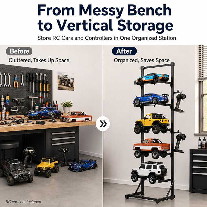 5-Tier RC Car Stand, Adjustable Metal Storage Rack, Assembly Required - Image 6