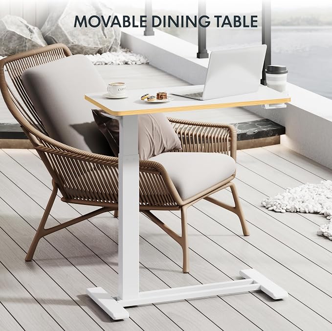 FLEXISPOT 28" Mobile Standing Desk Pneumatic Lift Computer Workstations - Image 6