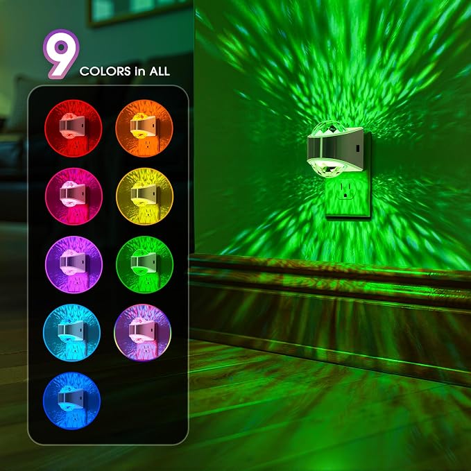 Briignite Night Lights Plug into Wall, Night Light Projector 9-Color RGB - Image 2