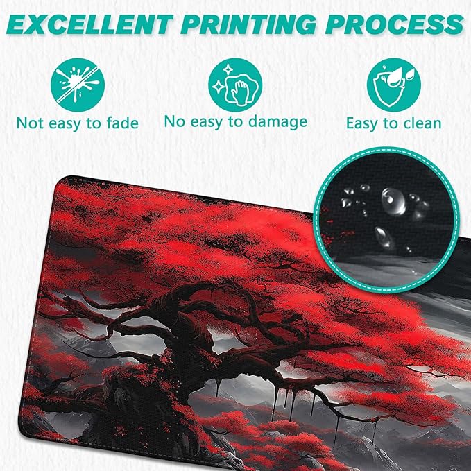 Gaming Mouse Pad - Desk Mat for Keyboard and Mouse - Anime Mousepad Desk Pad with Non-Slip Base, Japanese Large Mouse Pad for Office, Desktop Protection Decoration and Daily Use - Image 3