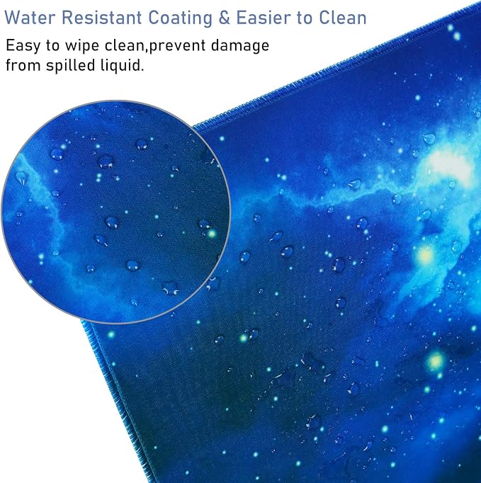 Extended Large Mouse Pad, Gaming Mouse Pad with Nonslip Base (31.5X15.7In) Heavy/Thick, Comfy, Waterproof Computer Keyboard Pad Mat for Esports Pros/Gamer/Desktop/Office/Home-Blue - Image 4