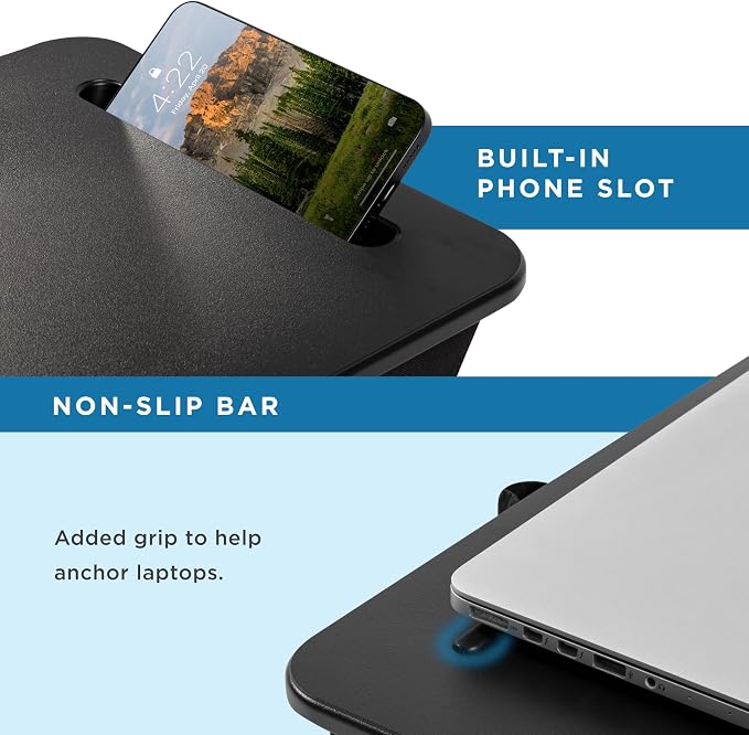 LAPGEAR Sidekick Lap Desk - Black, Fits 15.6” Laptops - Image 4