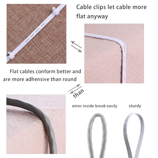 Jadaol Cat6 Ethernet Cable 5FT 10-Pack 10Gbps Flat Network Cable, White - Image 5