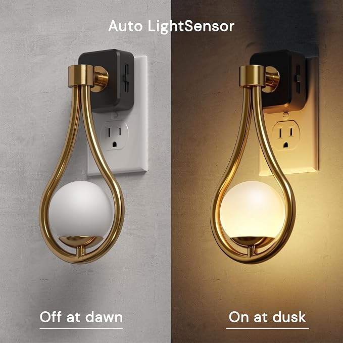 L LOHAS LED Night Lights Plug Into Wall 2 Pack, Dusk to Dawn Sensor - Image 2