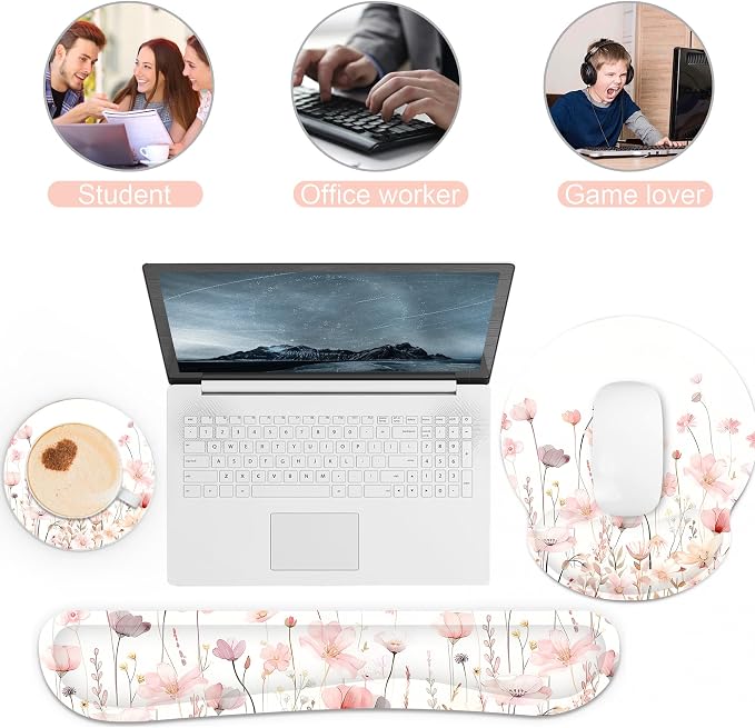 Ergonomic Mouse Pad with Wrist Rest and Keyboard Wrist Rest, Mousepad - Image 7