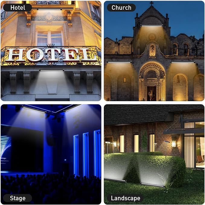 LED Wall Washer Lights Bar 2 Pack,54W 6000K Outdoor Wall Wash Lighting,40 Inch IP67 Waterproof 120V Outdoor LED Light Bar with Switch On/Off for Garden,Backyard,Building,Courtyard Landscape Lighting - Image 7