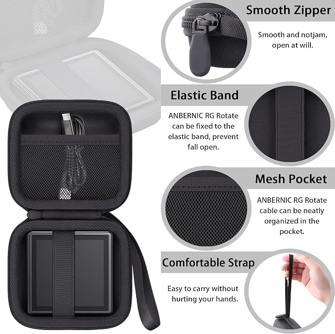 khanka Hard Case for Anbernic RG Rotate Handheld Game Console,Black - Image 4