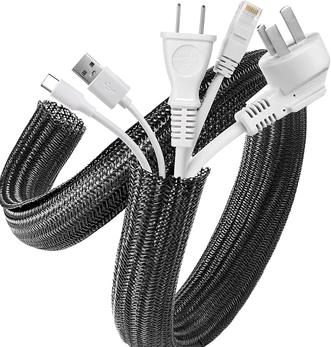AGPTEK Cable Sleeve, 20ft - 1 inch Cable Management Cord Hider, Black by AGPTEK