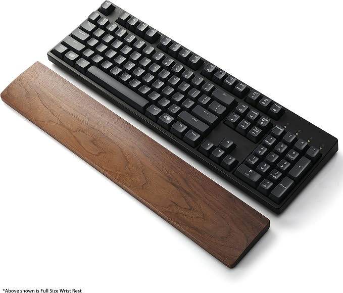 Faluber Wooden Wrist Rest, 12-inch Length and 20mm Thickness for Compact Keyboard, Walnut Wood Palm Rest, Ergonomic Design for Mechanical Gaming Keyboard, Stain Resistant (Small, Walnut Wood) - Image 3