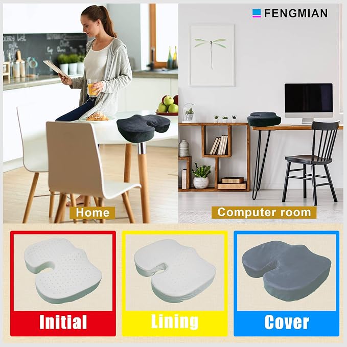 Natural Latex Seat Cushion - Soft, Bouncy and Relieves Pressure - Suitable for Office Chair, Home Chair, Car, Gaming, Wheelchair, Meditation, and Yoga - Image 4