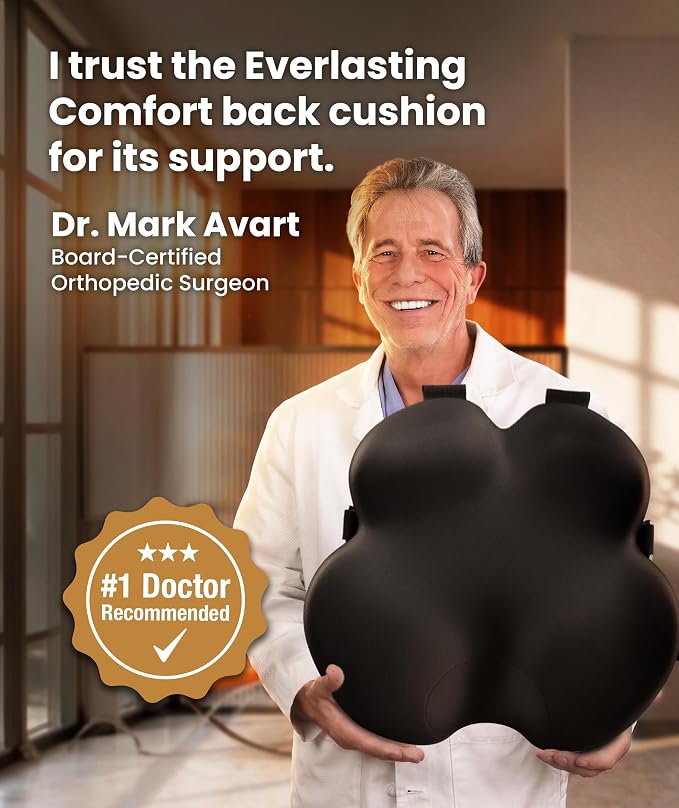 Everlasting Comfort Lumbar Support Pillow for Office Chair - Improves Posture, Promotes Back Pain Relief - Superior Back Support for Gaming and Desk Chairs - Lumbar Pillow for Car, Couch - Image 7