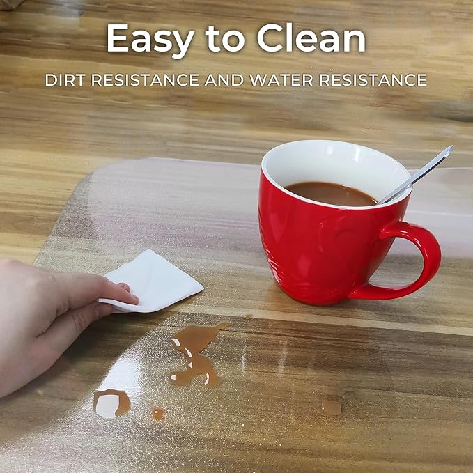 Office Chair Mat for Hard Wood Floors 36"x47" Heavy Duty Floor Protector Easy Clean - Image 4