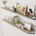Axeman 12 Inch Deep Floating Shelves for Wall - 55 Inch Wide x 12 Inch Deep Wall Shelves Set of 2 - Rustic Grey Wood Floating Shelves for Living Room by Axeman