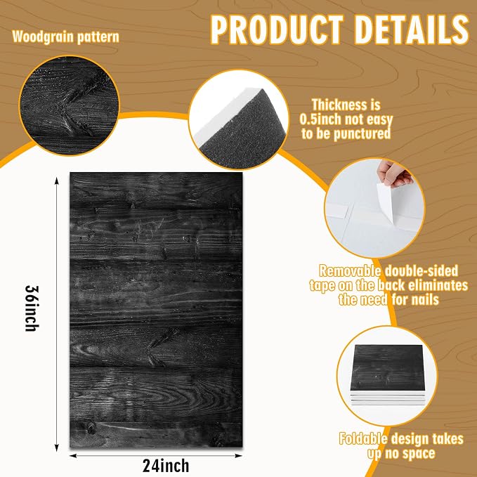 Hahafelt Felt Wood Grain Dart Board Wall Protectors Square Dart Board Backing Tiles Dartboard Backboard Cork Backboards Alternative - Image 2