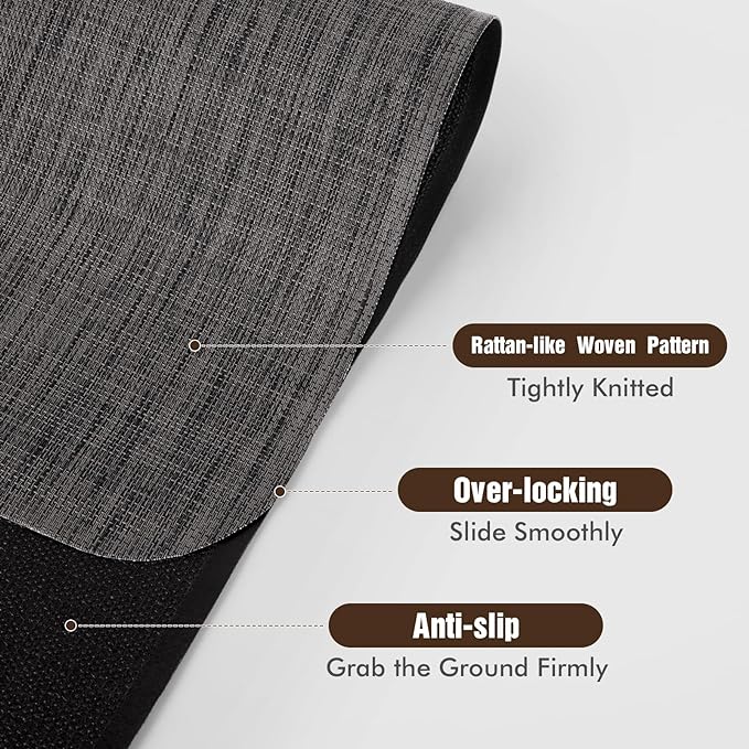 Blvornl Office Chair Mat for Hardwood Floor, Computer Chair Mat, 40"x 55" Desk Mat for Hard Wood, Large Anti-Slip Hard Floor Protector Rolling Chair Mat, PVC Mat Desk Rug for Office Home, Black - Image 2