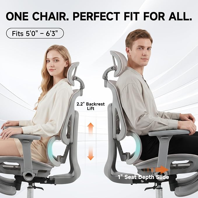 Korser Ergonomic Mesh Office Chair with Footrest, Big and Tall Desk Chair with 4D Flip-Up Arms, Auto-Tracking Lumbar Support, 3D Headrest, High Back Computer Gaming Chair for Home Office, Pink - Image 6