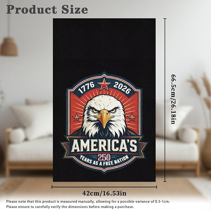 250th Anniversary Text Eagle Recliner Headrest Cover 26x16 Inch - Easy to Install Polyester Slipcover Chair, Decoration & Non-Slip Design with Fixing Nails for Office/Home - Image 6