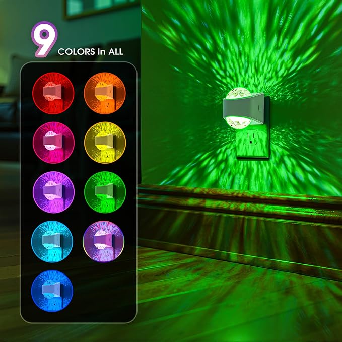 Briignite Night Lights Plug into Wall, Night Light Projector 9-Color RGB - Image 3