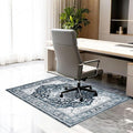 Office Chair Mat for Hardwood Floor & Tile Floor, 36"x48"Anti-Slip Under Desk Carpet Protector for Rolling Computer Chair Mat, Machine Washable Office Area Carpet (Chenille,Blue) by Ufeekare