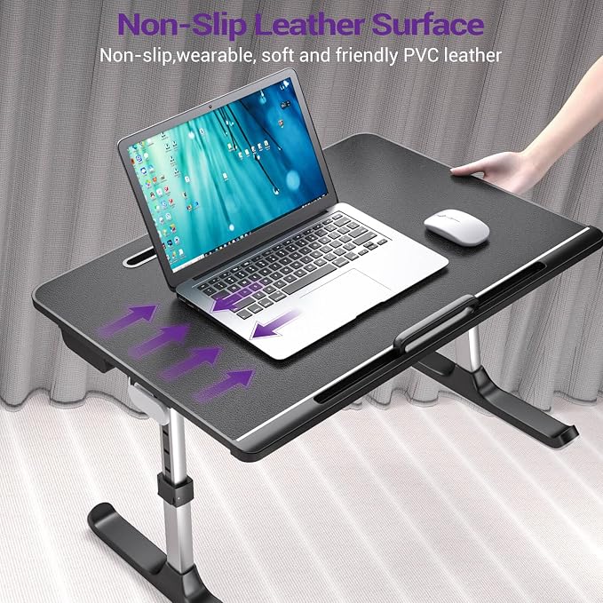 NEARPOW XXL Bed Table Tray, Adjustable Laptop Lap Desk for Couch, Gray - Image 6