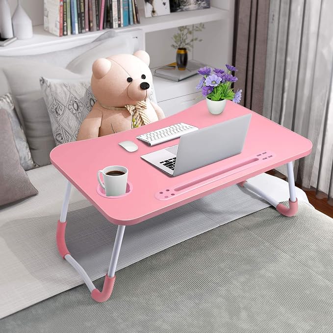 Slendor Foldable Lap Desk with Cup Holder for Bed, Couch, Floor - Image 2