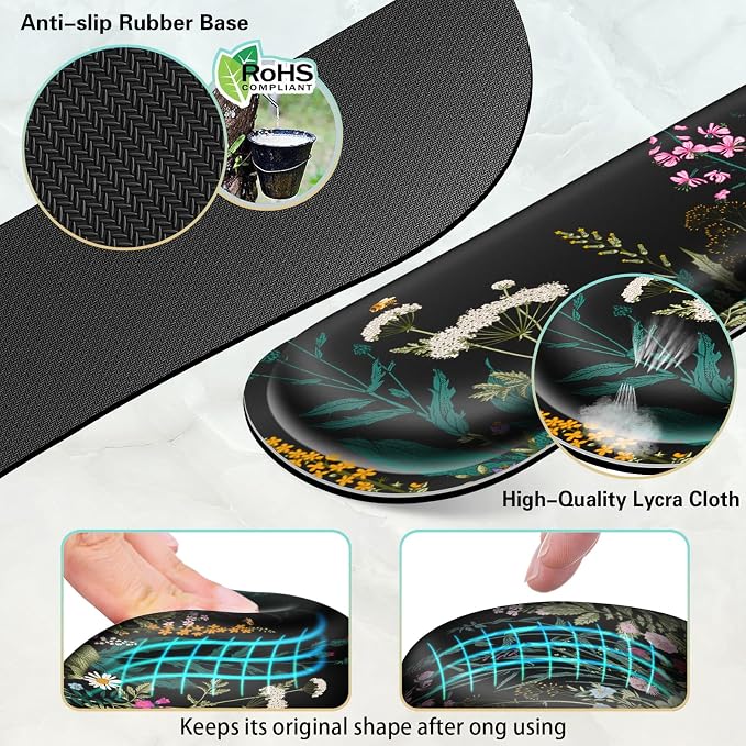 Canjoy Desk Mat with Wrist Rest, Desk Pad for Keyboard and Mouse 4-in-1 Mouse Pad + Keyboard Wrist Rest Support+ Coaster(35.4×15.7 in) Extended Desk Pad Memory Foam Non-Slip Desk Mat for Home Office - Image 4