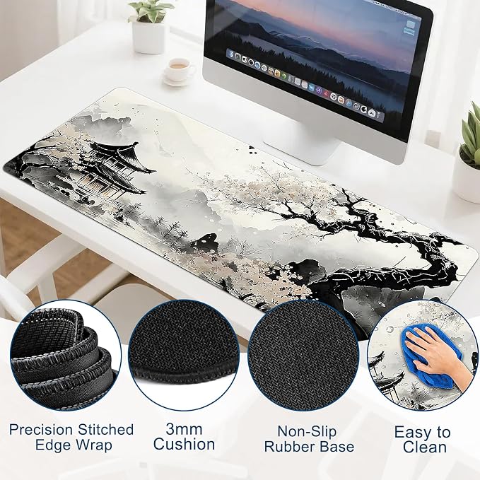 Gaming Mouse Pad, Desk Mat for Keyboard and Mouse, Large Mouse Pad for Desk, Computer Mousepad - Image 3