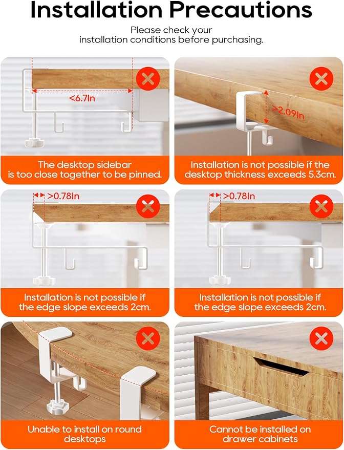 39" No Drill Under Desk Cable Management Tray (White) - Image 8