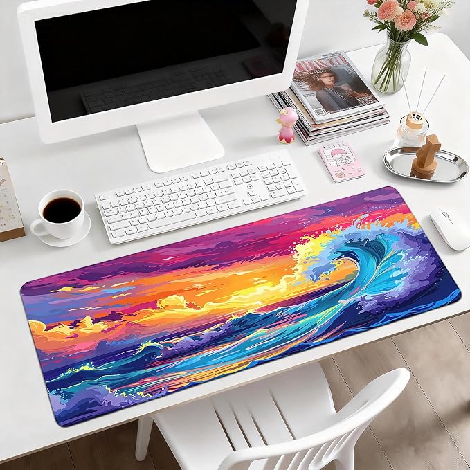 Gaming Mouse Pad, Desk Mat for Keyboard and Mouse, Large Mouse Pad for Desk, Computer Mousepad - Image 2