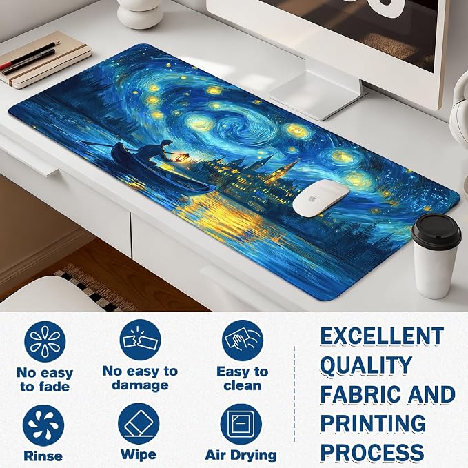 Mouse Pad Gaming - Desk Mat for Keyboard and Mouse - Large Mouse Pads for Desk, Gaming Mousepad with Non-Slip Base, Desks Pad (31.5" X 11.8") for Game, Office and Home - Image 3