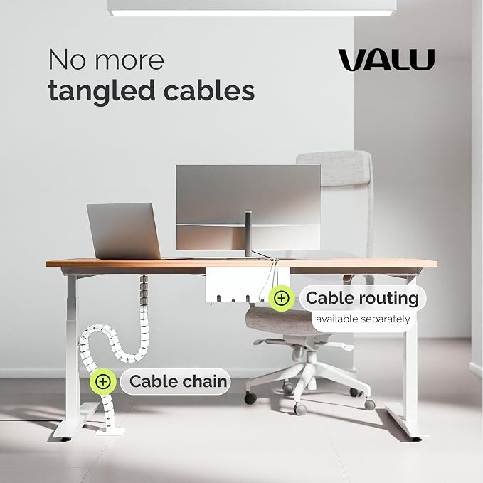 VALU Under Desk Cable Organizer, 49in - White, with Magnet - Image 4