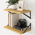 Axeman Deep Floating Shelves - 20 Inch Floating Shelves Set of 2-12 Inch Deep Oak Wall Shelves for Living Room Bathroom Kitchen by Axeman