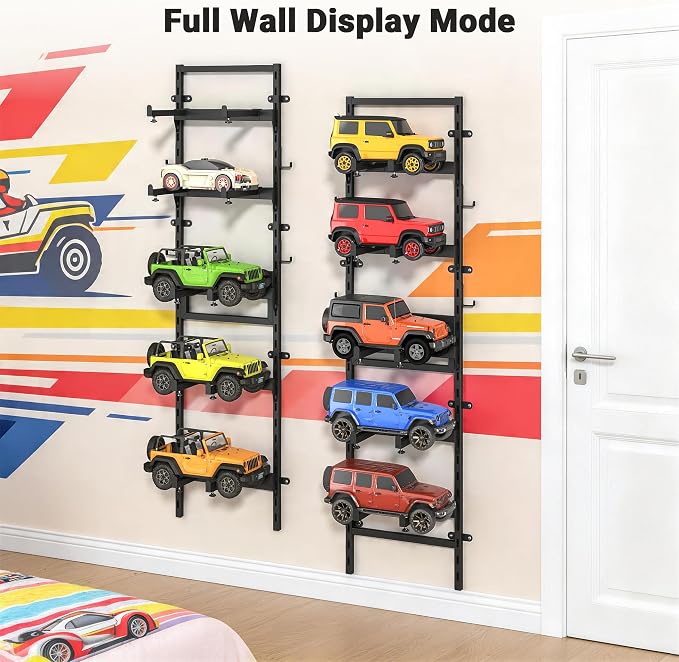 Wall Mount＆Floor RC Car Display Stand, 5 Tier Adjustable RC Car Rack - Image 5