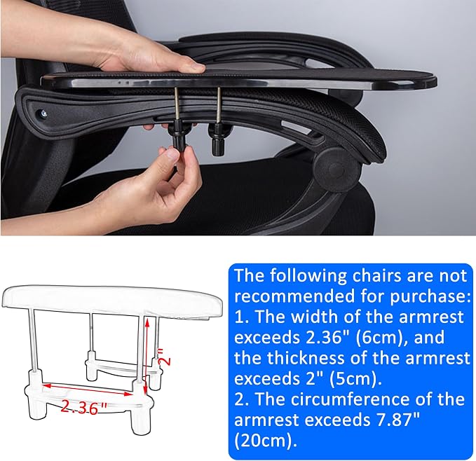 LL-COEUR Arm Support Wrist Rest for Table and Chair, Ergonomic Armrest Desk Extender, Multifunctional Computer Mouse Pad Holder (Black) - Image 4