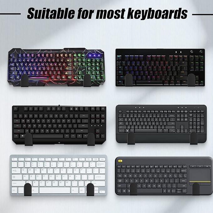 Keyboard Wall Mount Storage,Metal Wall Hanger Rack with Adhesive & Screw in, Universal for Gaming Mechanical Keyboards, for Devices Thickness < 2.5cm - Image 4