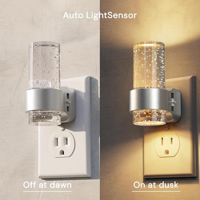 L LOHAS LED Night Lights Plug into Wall, 2 Pack Mini Dimmable Night Light - Image 2