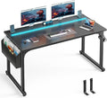 DurayLoly 55" Carbon Fiber Gaming Desk with RGB LED for Teens Bedroom,Black by Durayloly