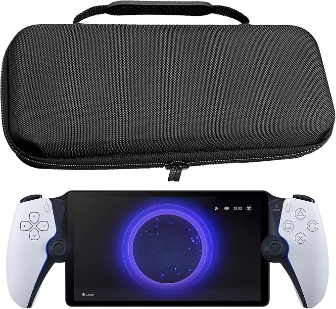 Miimall Compatible with PlayStation Portal Travel Case, PS Portal Carrying Case PU + EVA Shockproof Anti Scratch Hard Travel Carrying Case Travel for Sony PlayStation Portal Remote Player Black by Miimall