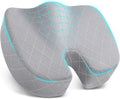 TushGuard Memory Foam Office Chair Seat Cushion - Light Grey, X-Large | for Car Seat, Airplane, Desk Chair - Sciatica & Hip & Coccyx Pain Relief Cushion for Long Sitting Office Workers, Car Drivers by TushGuardSeatCushonsPillows