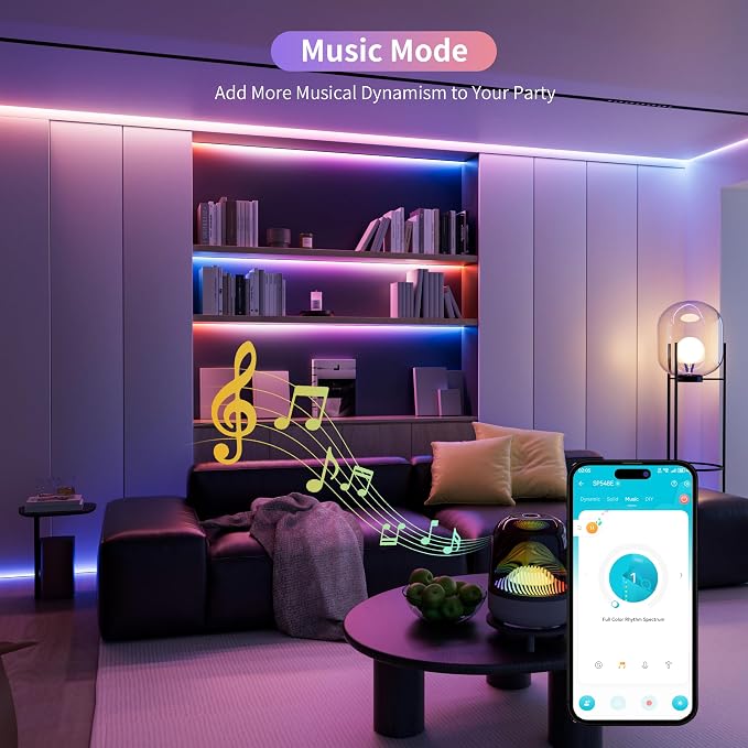 PAUTIX RGB Smart IC COB LED Strip Light,Addressable RGB COB LED Lights 16.4ft,UL-Listed 24V Color Flowing Chasing Effects Strip Lights Multicolor Flexible Color Changing Tape Light,for Bedroom,Party - Image 4