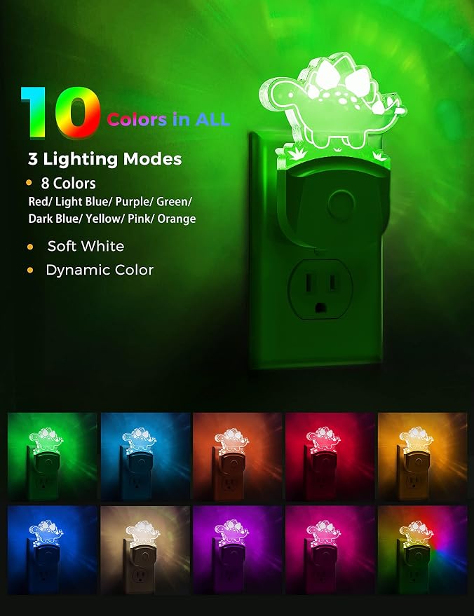 L LOHAS LED Dinosaur Night Light for Kids, Nightlight Plug in, Dusk-to-Dawn - Image 4