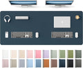YSAGi Leather Desk Protector, Office Mat, Large Mouse Mat, Non-Slip PU Leather Blotter, Laptop Desk Mat, Waterproof Writing Pad for Office and Home(Dark Blue, 63" x 24") by YSAGi