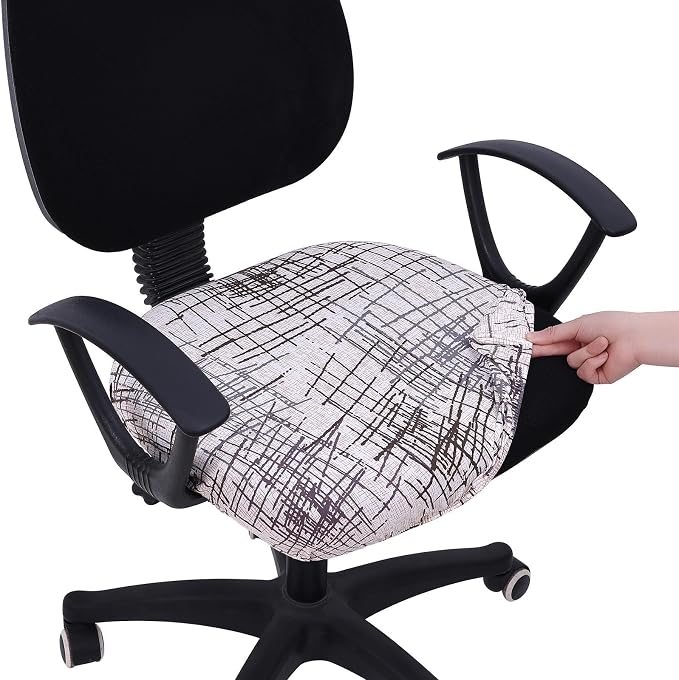 Smiry Stretch Printed Office Computer Desk Chair Seat Covers | Stretch Fit, Soft Fabric Universal Rotating Chair Cover, Washable Removable, Anti-Dust Seat Cushion Protector by Smiry