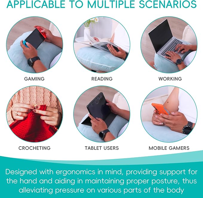 TYYIHUA Gaming Pillow for Lap Arm Rest Gaming, for Reading, Working, Reading Pillow, Lap Pillow - Image 3