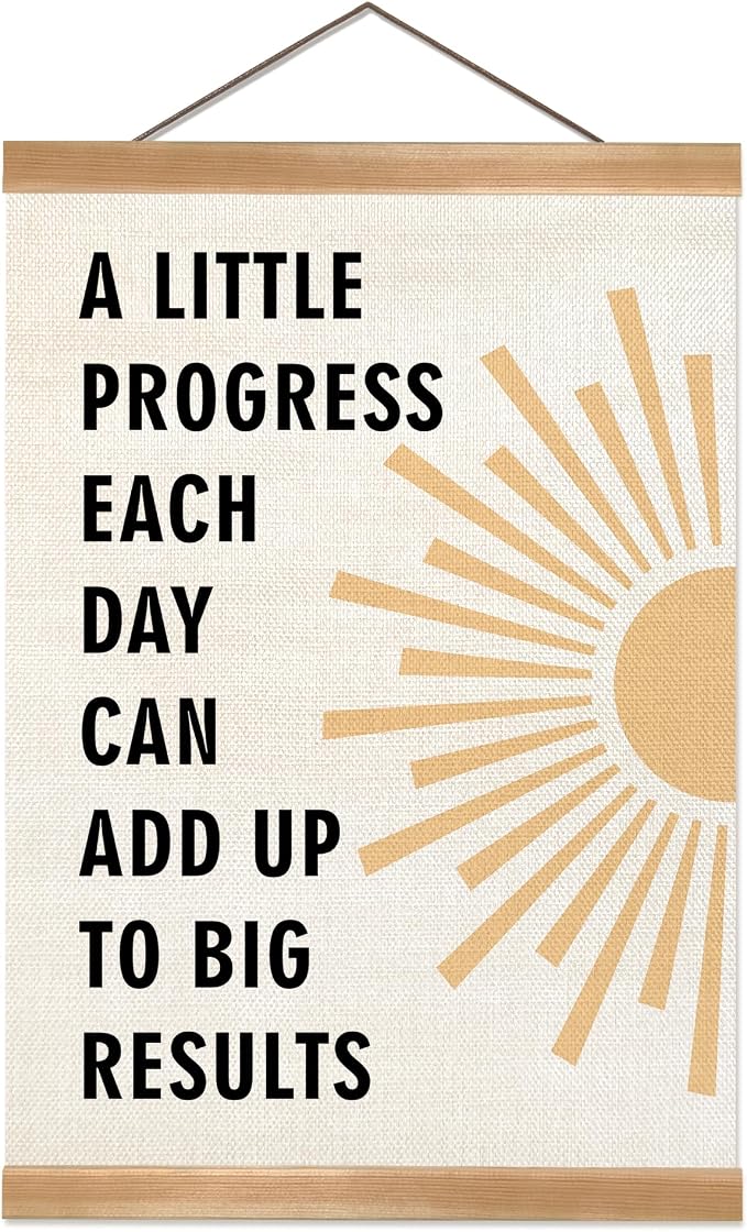ZTGDA Positive Affirmations Wall Decor– Mental Health Wall Art with Wood Frame,Motivational Hanging Poster for Therapy Room, Counseling Office or Classroom Decor 12x16inch (Progress) by Unknown