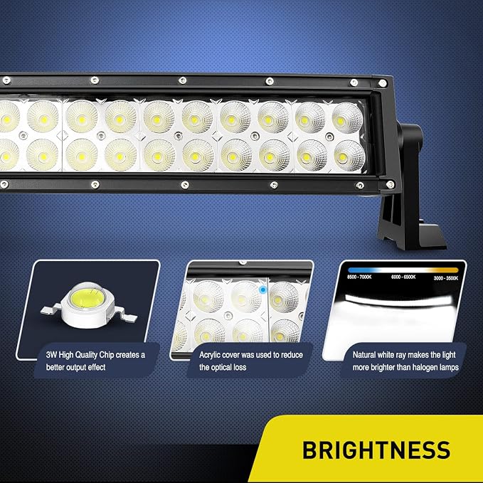 Nilight 54 Inch 312W Curved Spot Flood Combo Led Light Bar LED Off Road Light Driving Light and 1PC 14AWG 12V 5Pin Rocker Switch Wiring Harness Kit - 1 Lead - Image 3