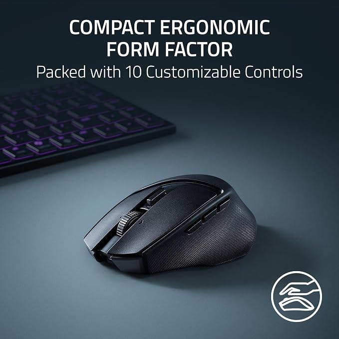 Razer Basilisk Mobile Portable Ergonomic Wireless Gaming Mouse, Black - Image 4